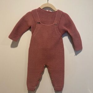 NEW- Winter Pink Knit Baby Romper